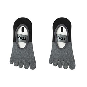 3 Pairs Women's Cotton Sports Five Toe Anti Slip Fitness Yoga Socks with Elastic Strap