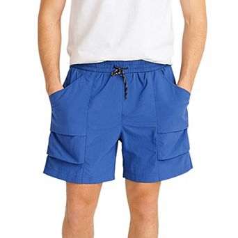 Men's Cargo Pocket Drawstring Shorts with Relaxed Fit and Elastic Waist