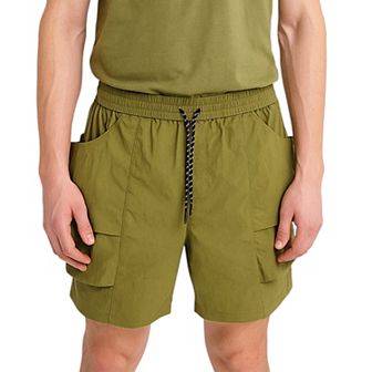 Men's Cargo Pocket Drawstring Shorts with Relaxed Fit and Elastic Waist