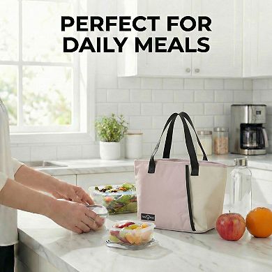 Reusable Insulated Durable Lunch Bag with Large Capacity, 8.86x5.51x8.27 in