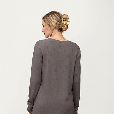 Women's Long Sleeve Oversized Pullover Top with High-Low Hem and Relaxed Fit