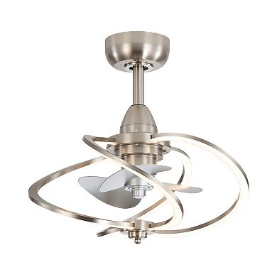 20-Inch indoor gyro cage fan, 3 ABS blades, 6" downrod, DC motor, 6-speed remote