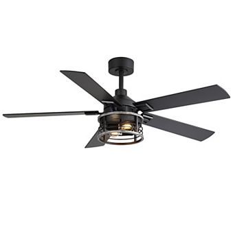 52-Inch Ceiling Fan with Light, Reversible Blades, Remote Control, DC Motor, Includes 2 Downrods