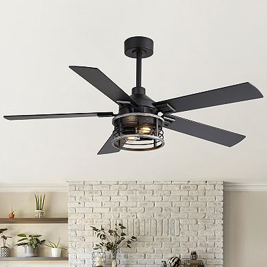 52-Inch Ceiling Fan with Light, Reversible Blades, Remote Control, DC Motor, Includes 2 Downrods