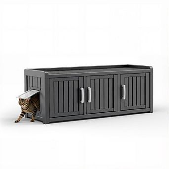 Resin Cat House Enclosure Space-Saving Hidden for Small Spaces, Home Corners