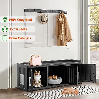 Resin Cat House Enclosure Space-Saving Hidden for Small Spaces