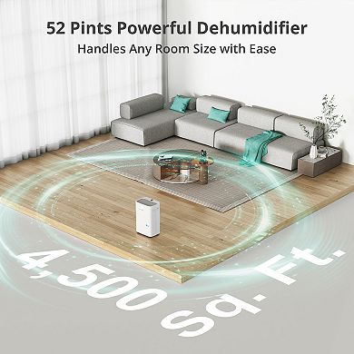 Energy Star Most Efficient Dehumidifier 52 Pints for 4,500 Sq. Ft.