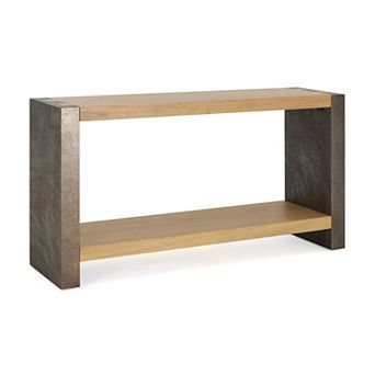 Vintage Console Table with Dovetail Joinery and Distressed Wood Veneer Finish