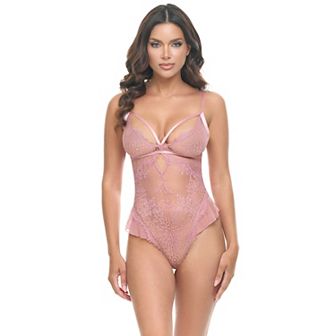 Women's Oh La La Cheri Ruffled Floral Lace Teddy