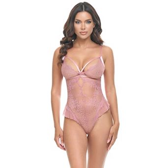 Women's Oh La La Cheri Ruffled Floral Lace Teddy 51-12105