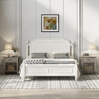 Modern Nightstand End Table Side Table with Storage Drawer for Bedroom,Living Room,2pc Grey