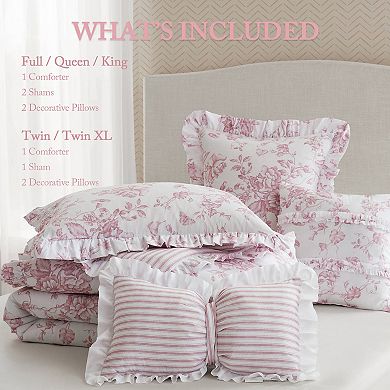 Madison Park Essentials Colette Comforter Set with Coordinating Throw Pillows