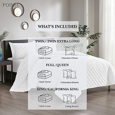 Pointehaven Oversized Diamond Design Velvet Quilt Set