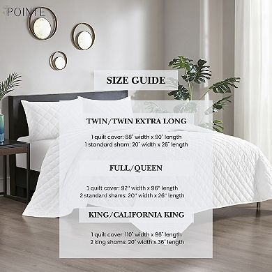 Pointehaven Oversized Diamond Design Velvet Quilt Set