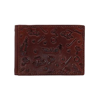 Mad Golfer Men's Leather Golf Theme Bifold Money Clip Wallet