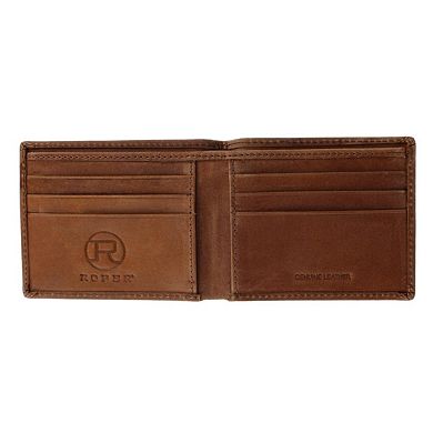 Roper Men's Leather USA Flag Embossed Bifold Wallet