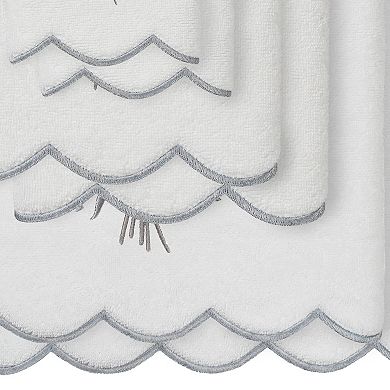 Linum Home Textiles Scallop Embellished Towel