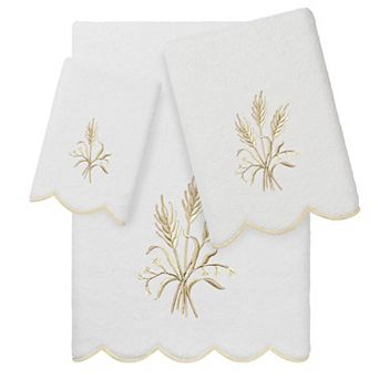 Linum Home Textiles Scallop Embellished Towel