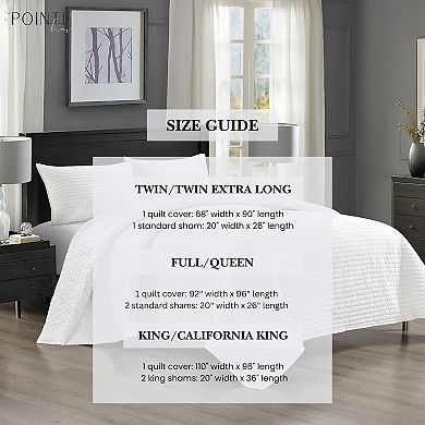 Pointehaven Oversized Channel Design Velvet Quilt Set