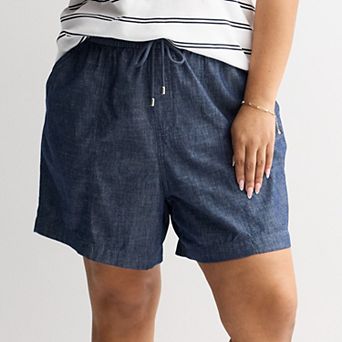 Plus Size Croft & Barrow® Utility Twill Pull-On Shorts