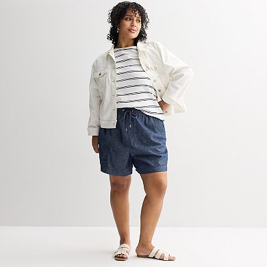 Plus Size Croft & Barrow® Utility Twill Pull-On Shorts