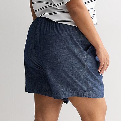 Plus Size Croft & Barrow® Utility Twill Pull-On Shorts