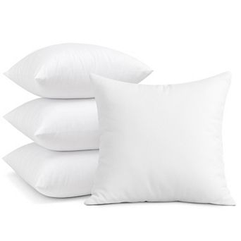 Decorative Throw Pillow Pack of 4 Microfiber Luxurious Soft White Cushions for Home Garden Patio