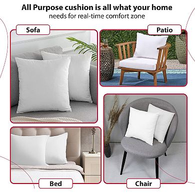 Decorative Throw Pillow Pack of 4 Microfiber Luxurious Soft White Cushions for Home Garden Patio