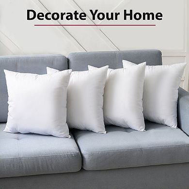 Decorative Throw Pillow Pack of 4 Microfiber Luxurious Soft White Cushions for Home Garden Patio