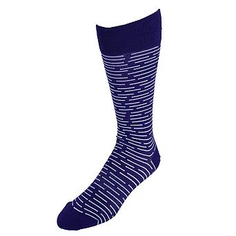 Dead Soxy Men's Broken Stripe Mid-Calf Premium Novelty Dress Socks (1 Pair)