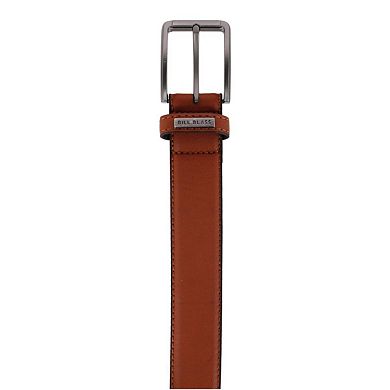 Bill Blass Men's Stretch Leather Dress Belt with Brushed Gunmetal Buckle