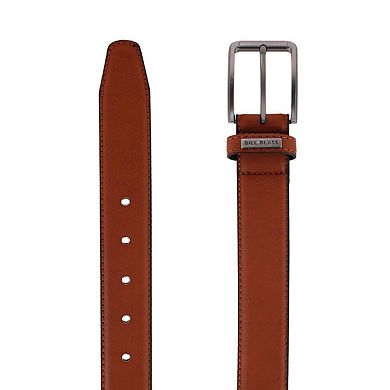 Bill Blass Men's Stretch Leather Dress Belt with Brushed Gunmetal Buckle