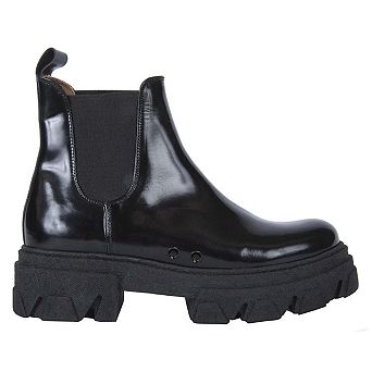 Women's Chelsea Shinny Black Leather Boots By URBNKICKS