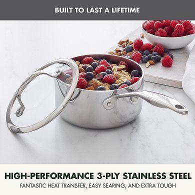 GreenPan Valencia Pro Stainless Steel 1.6-qt. Saucepan with Lid