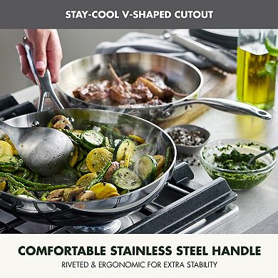 GreenPan Valencia Pro Stainless Steel Uncoated 2-Pc. Frypan Set