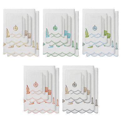 Linum Home Textiles Scallop Embellished Towel