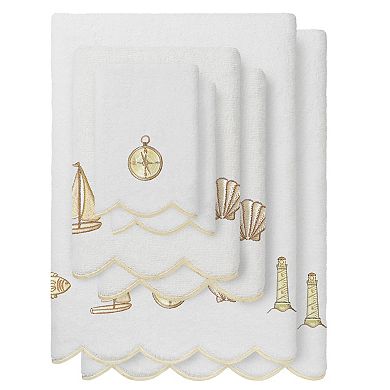 Linum Home Textiles Scallop Embellished Towel