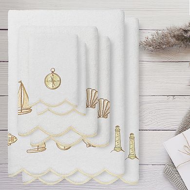 Linum Home Textiles Scallop Embellished Towel