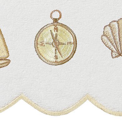 Linum Home Textiles Scallop Embellished Towel