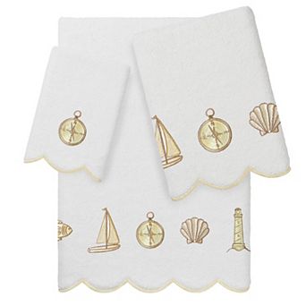 Linum Home Textiles Scallop Embellished Towel