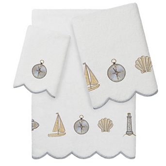 Linum Home Textiles Scallop Embellished Towel