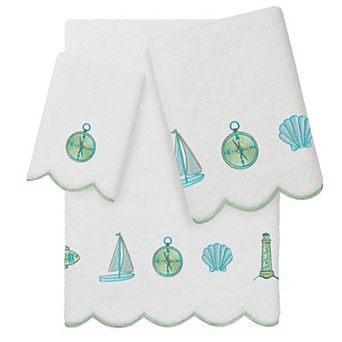 Linum Home Textiles Scallop Embellished Towel