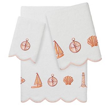 Linum Home Textiles Scallop Embellished Towel