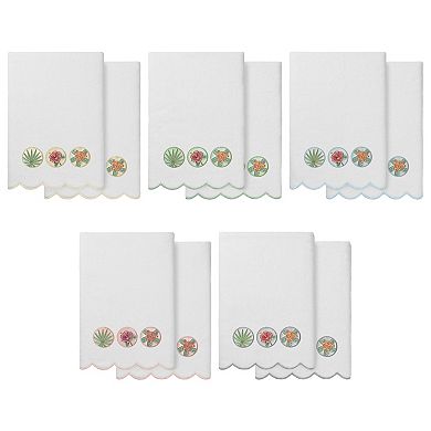 Linum Home Textiles MAUI Scallop 6-pc. Embellished Towel