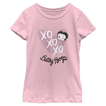 Girls' 3-16 Betty Boop XO Short Sleeve Graphic Tee