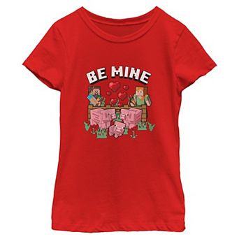 Girls' 3-16 Minecraft Be Mine Graphic Tee