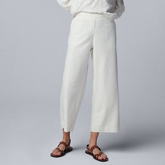 Petite Simply Vera Vera Wang Relaxed Linen Pull-On Pants
