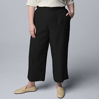 Plus Size Simply Vera Vera Wang Relaxed Linen Pull-On Pants