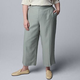 Plus Size Simply Vera Vera Wang Relaxed Linen Pull-On Pants