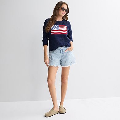 Women's Jollidays American Flag Open Knit Sweater